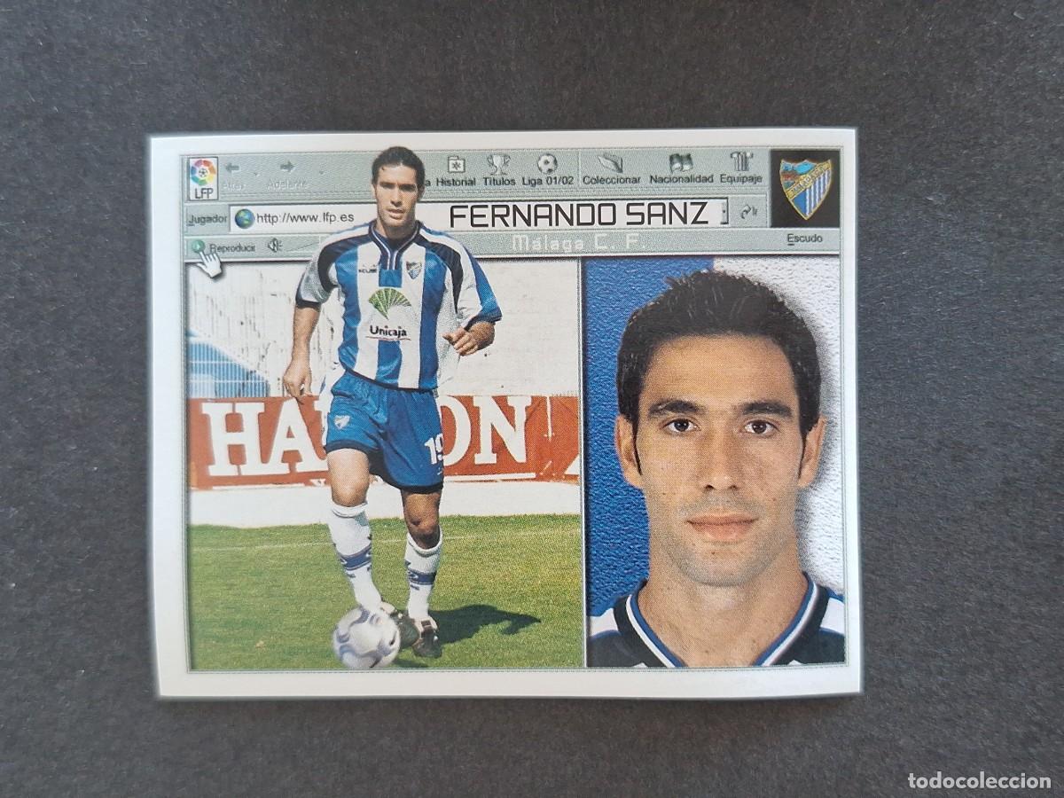Cromos de f&uacute;tbol: L5 FERNANDO SANZ MALAGA C. F. LIGA ESTE 2001 2002 01 02 NUNCA PEGADO SIN PEGAR