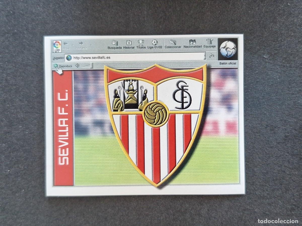 Cromos de f&uacute;tbol: L5 ESCUDO SEVILLA F. C. LIGA ESTE 2001 2002 01 02 NUNCA PEGADO SIN PEGAR