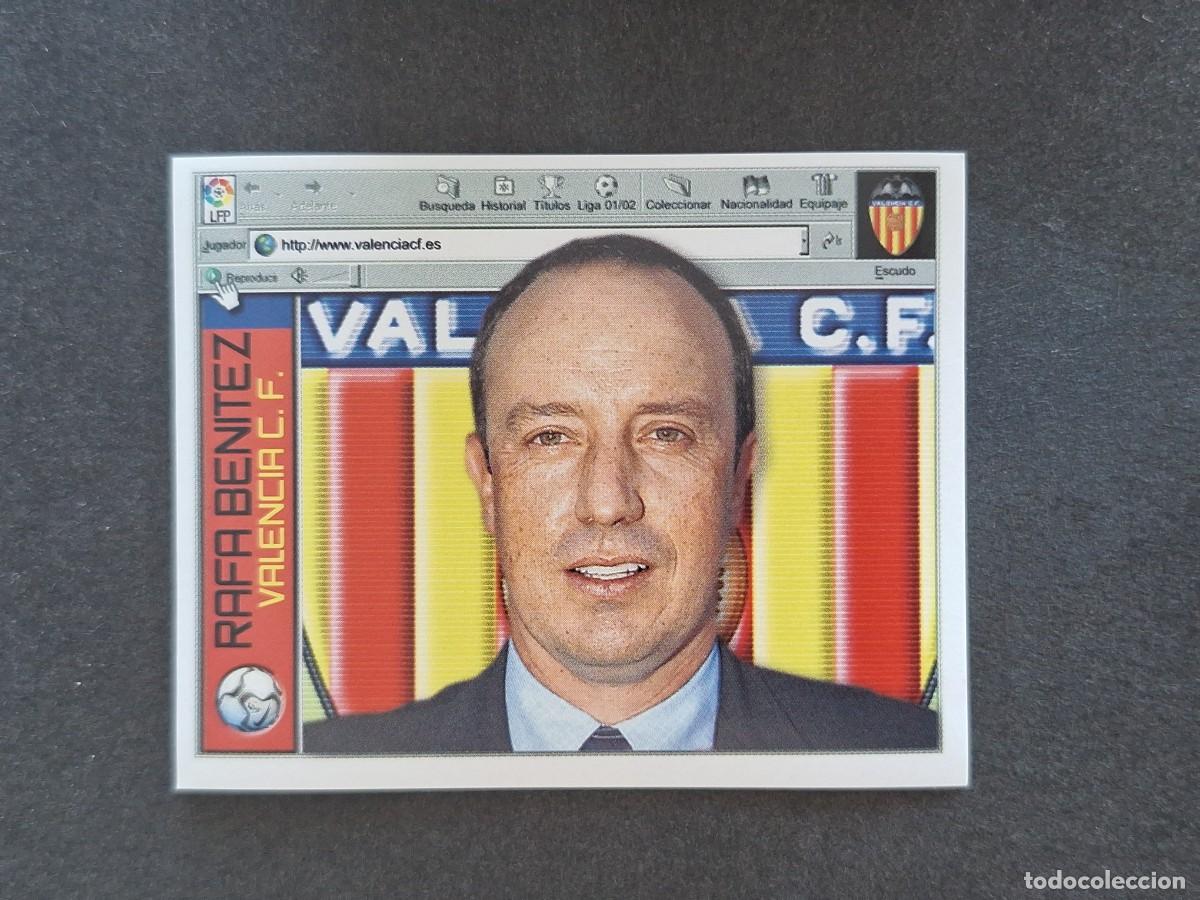 Cromos de f&uacute;tbol: L5 RAFA BENITEZ ENTRENADOR VALENCIA C. F. LIGA ESTE 2001 2002 01 02 NUNCA PEGADO SIN PEGAR