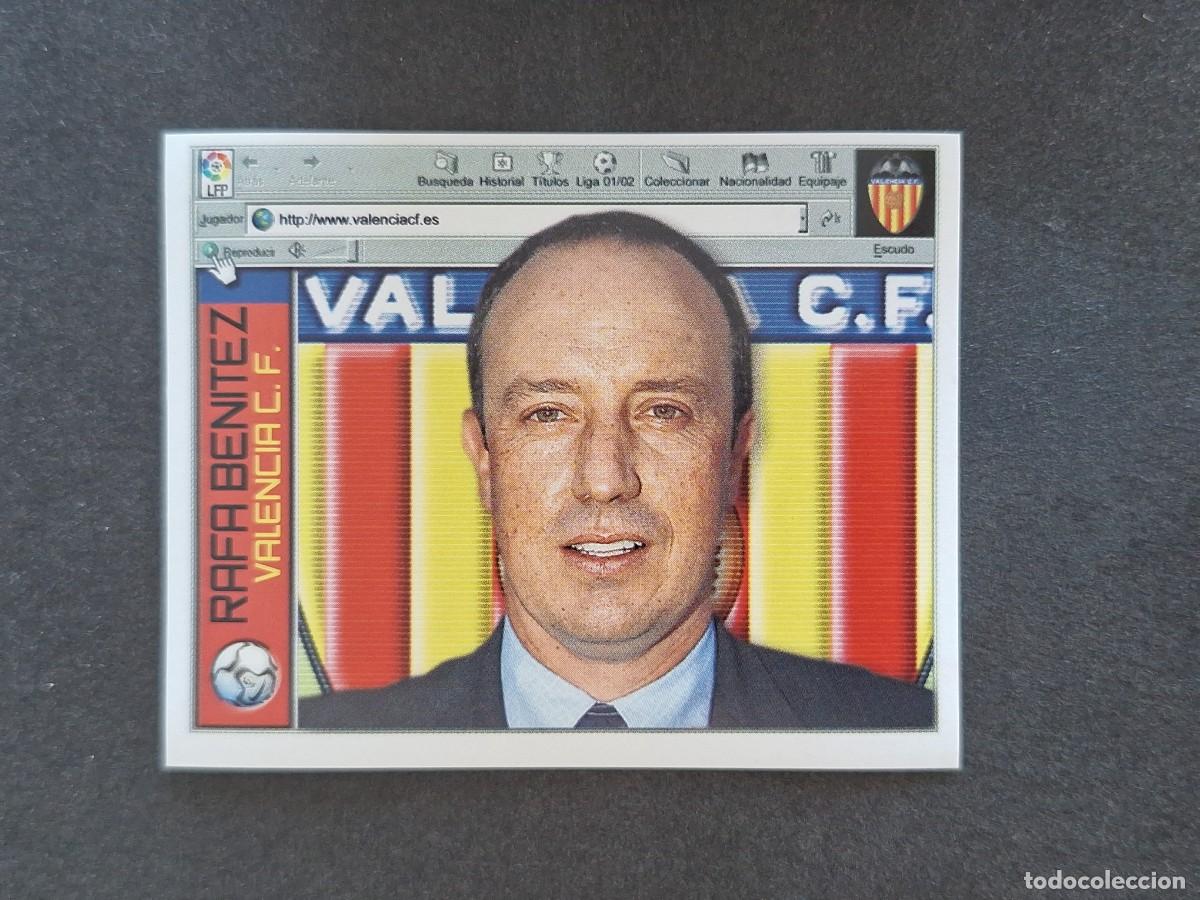 Cromos de f&uacute;tbol: L5 RAFA BENITEZ ENTRENADOR VALENCIA C. F. LIGA ESTE 2001 2002 01 02 NUNCA PEGADO SIN PEGAR