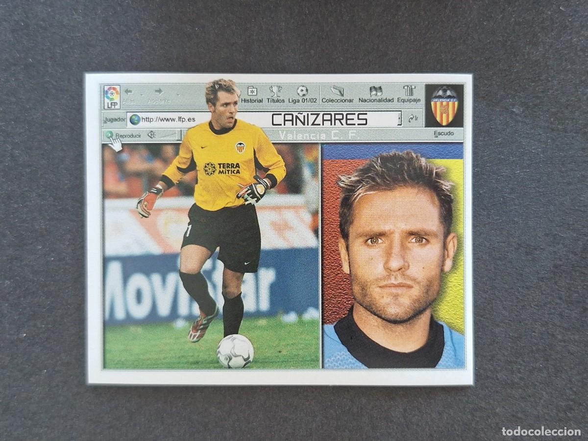 Cromos de f&uacute;tbol: L5 CA&Ntilde;IZARES VALENCIA C. F. LIGA ESTE 2001 2002 01 02 NUNCA PEGADO SIN PEGAR
