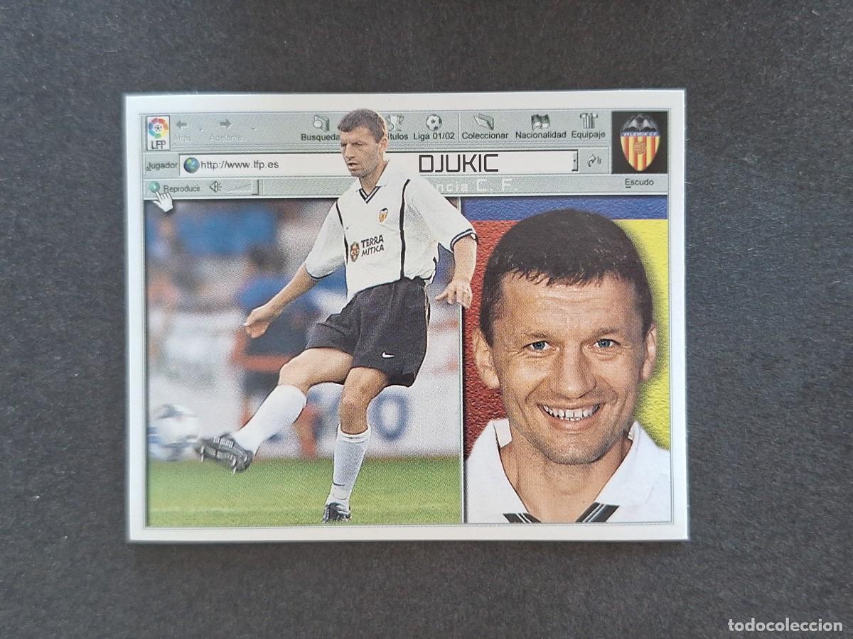 Cromos de f&uacute;tbol: L5 DJUKIC VALENCIA C. F. LIGA ESTE 2001 2002 01 02 NUNCA PEGADO SIN PEGAR