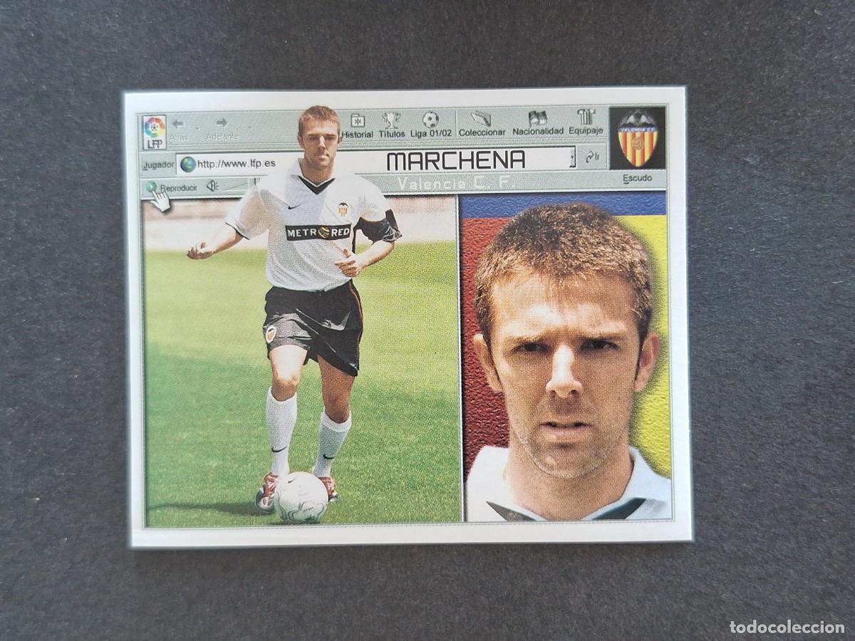Cromos de f&uacute;tbol: L5 MARCHENA VALENCIA C. F. LIGA ESTE 2001 2002 01 02 NUNCA PEGADO SIN PEGAR