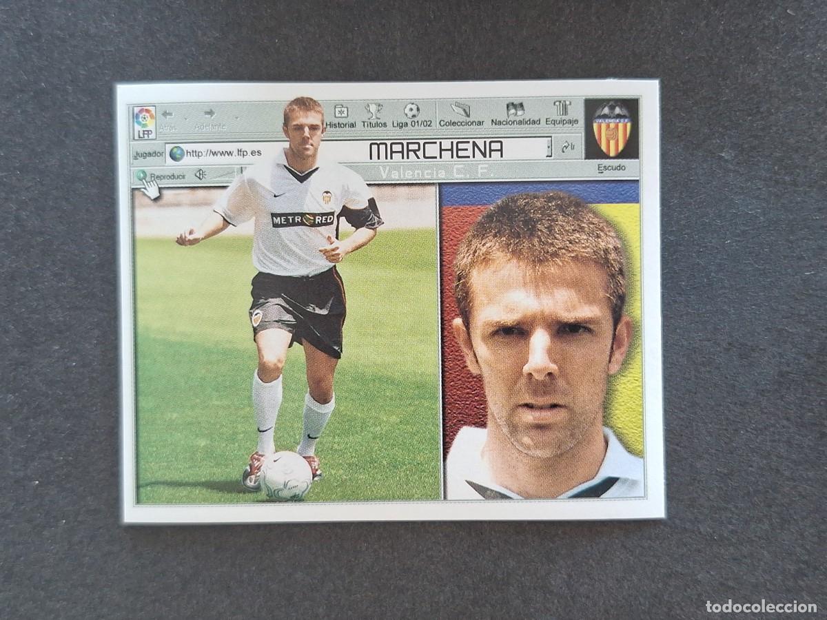 Cromos de f&uacute;tbol: L5 MARCHENA VALENCIA C. F. LIGA ESTE 2001 2002 01 02 NUNCA PEGADO SIN PEGAR
