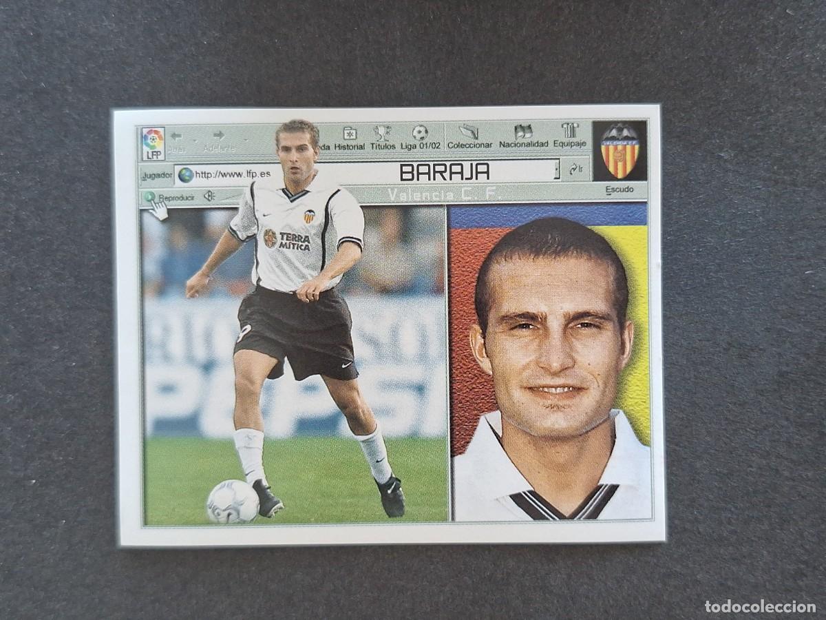 Cromos de f&uacute;tbol: L5 BARAJA VALENCIA C. F. LIGA ESTE 2001 2002 01 02 NUNCA PEGADO SIN PEGAR