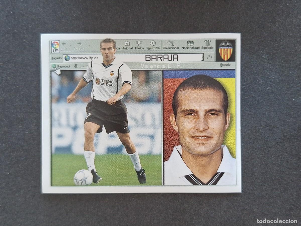 Cromos de f&uacute;tbol: L5 BARAJA VALENCIA C. F. LIGA ESTE 2001 2002 01 02 NUNCA PEGADO SIN PEGAR
