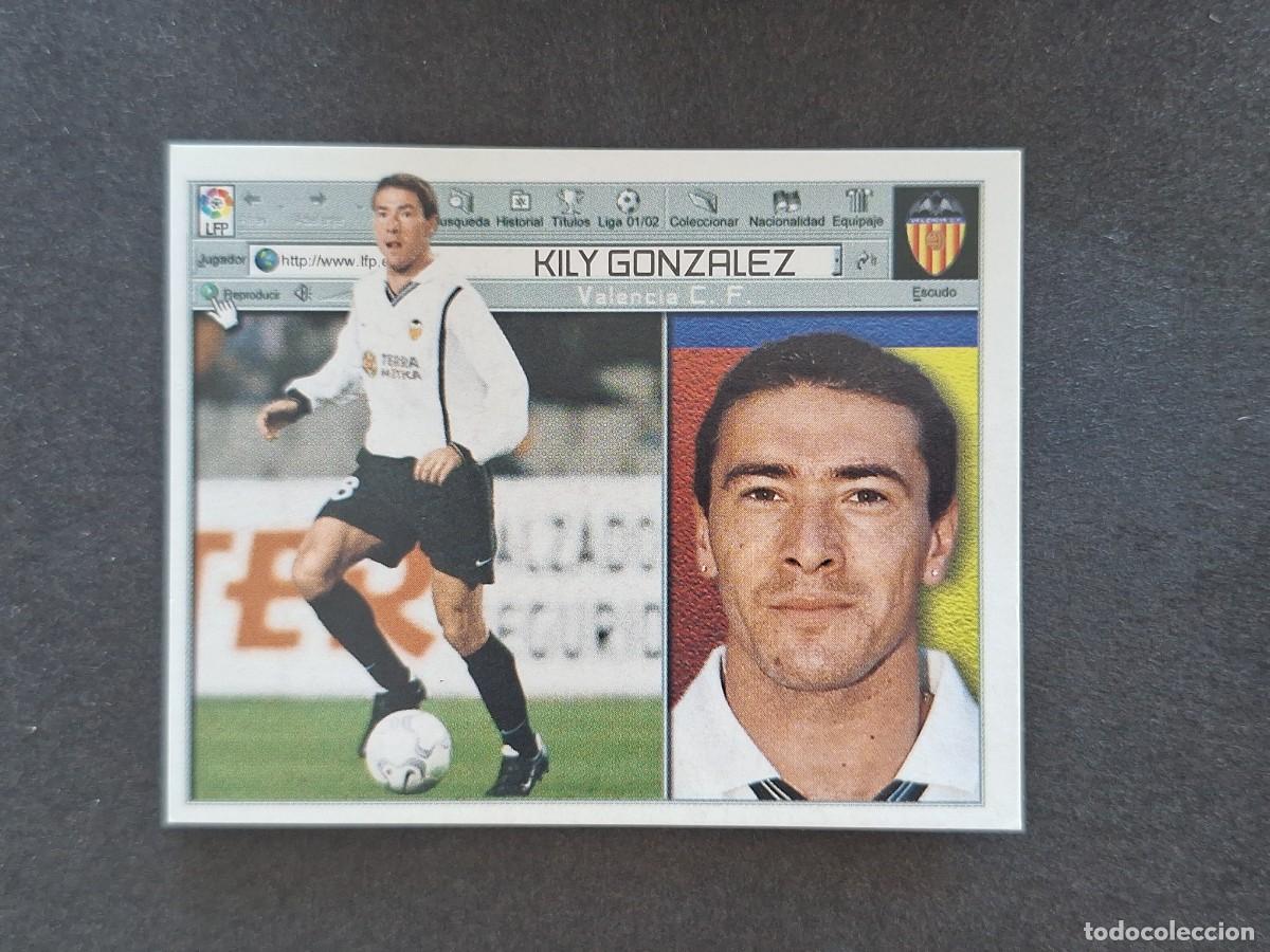 Cromos de f&uacute;tbol: L5 KILY GONZALEZ VALENCIA C. F. LIGA ESTE 2001 2002 01 02 NUNCA PEGADO SIN PEGAR