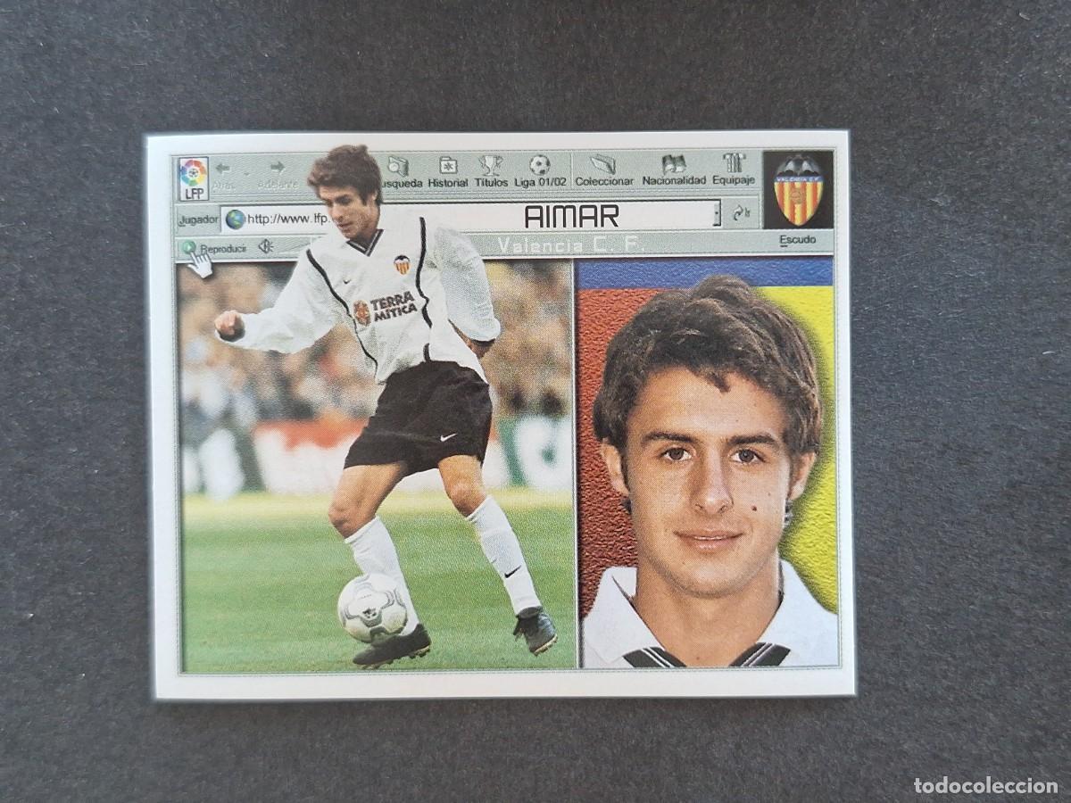 Cromos de f&uacute;tbol: L5 AIMAR VALENCIA C. F. LIGA ESTE 2001 2002 01 02 NUNCA PEGADO SIN PEGAR