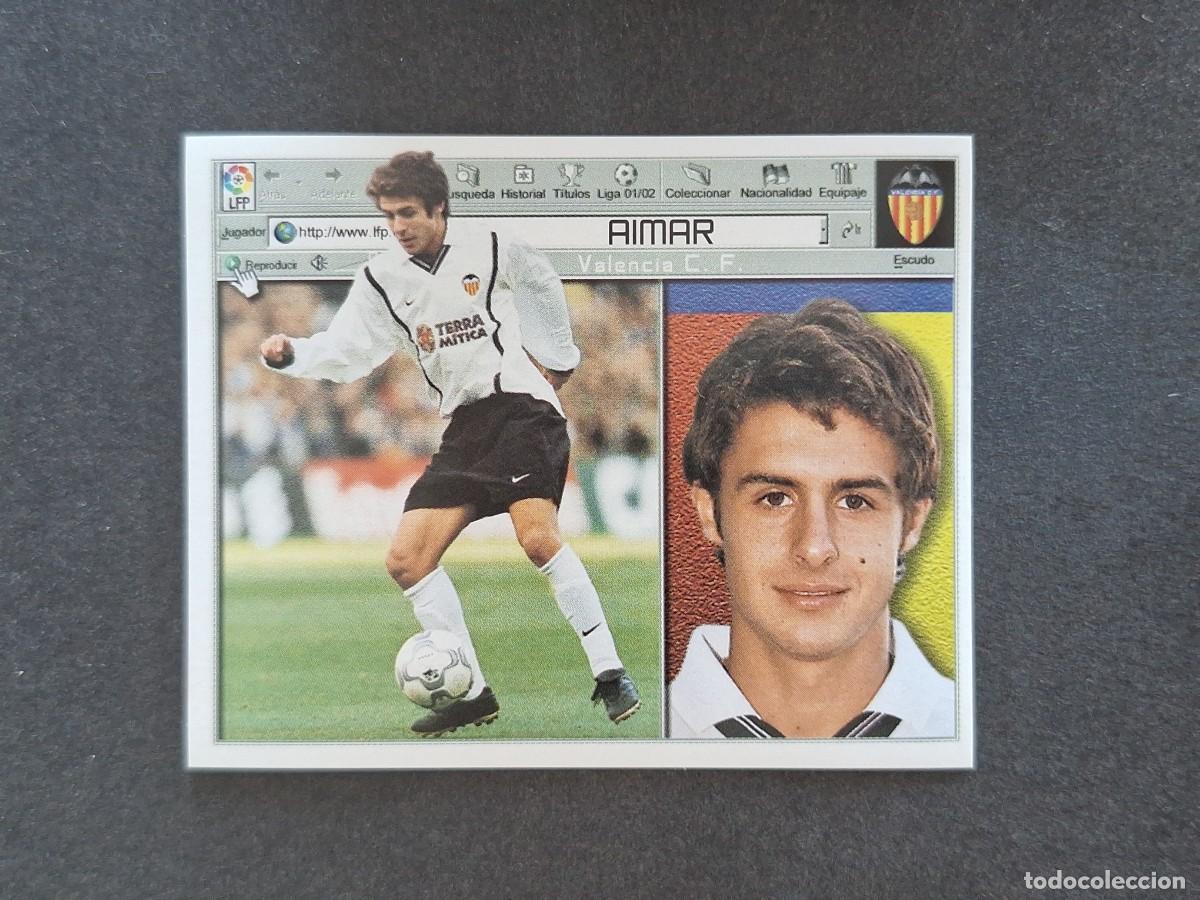 Cromos de f&uacute;tbol: L5 AIMAR VALENCIA C. F. LIGA ESTE 2001 2002 01 02 NUNCA PEGADO SIN PEGAR