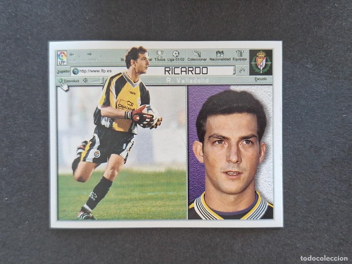 Cromos de f&uacute;tbol: L5 RICARDO REAL VALLADOLID LIGA ESTE 2001 2002 01 02 NUNCA PEGADO SIN PEGAR