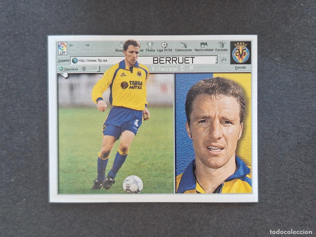 Cromos de f&uacute;tbol: L5 BERRUET VILLARREAL C. F. LIGA ESTE 2001 2002 01 02 NUNCA PEGADO SIN PEGAR