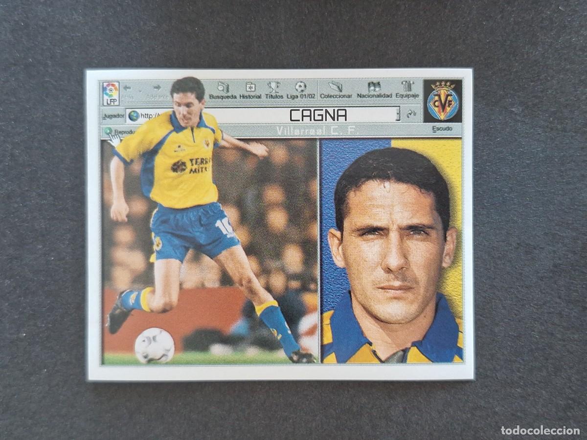 Cromos de f&uacute;tbol: L5 CAGNA VILLARREAL C. F. LIGA ESTE 2001 2002 01 02 NUNCA PEGADO SIN PEGAR