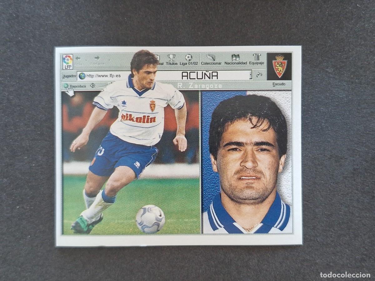 Cromos de f&uacute;tbol: L5 ACU&Ntilde;A REAL ZARAGOZA LIGA ESTE 2001 2002 01 02 NUNCA PEGADO SIN PEGAR