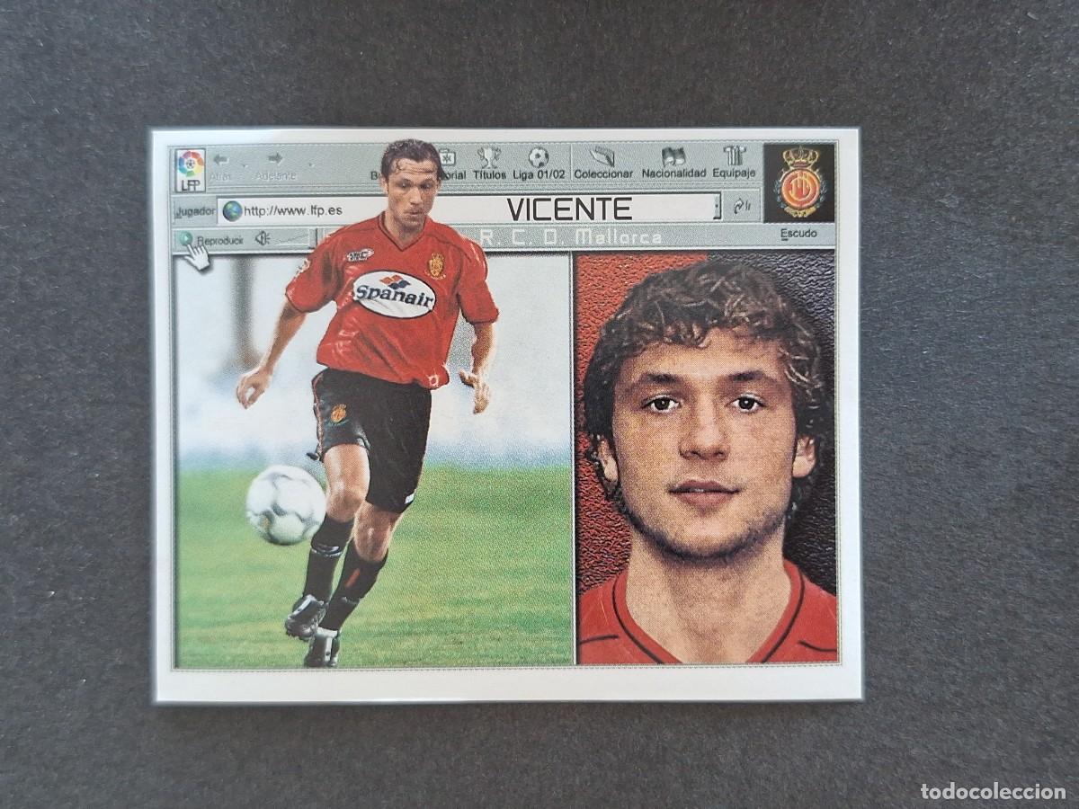 Cromos de f&uacute;tbol: L5 VICENTE R. C. D. MALLORCA FICHAJE 3 LIGA ESTE 2001 2002 01 02 NUNCA PEGADO SIN PEGAR
