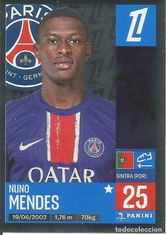 Cromos de f&uacute;tbol: Cromo n.&ordm; 357 - Nuno Mendes - PSG - Foot 2024 2025 - Ligue 1 McDonald's (Panini) - UNFP