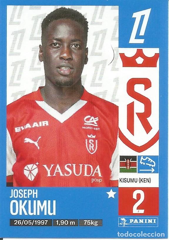 Figurine di Calcio: Cromo n.&ordm; 387 - Joseph Okumu - Stade Reims - Foot 2024 2025 - Ligue 1 McDonald's (Panini) - UNFP
