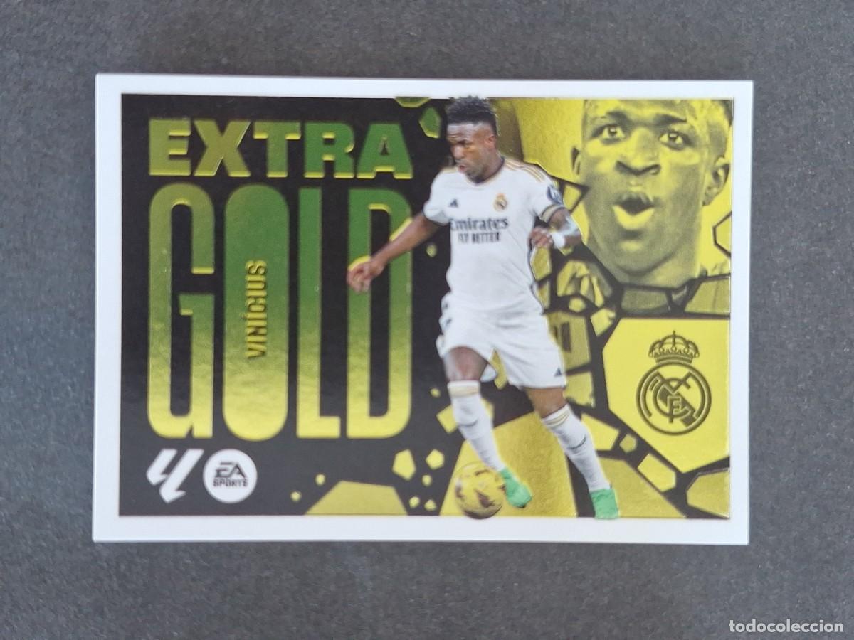 Cromos de f&uacute;tbol: L4 VINICIUS REAL MADRID EXTRA GOLD LIGA ESTE 2024 2025 24 25 NUNCA PEGADO SIN PEGAR
