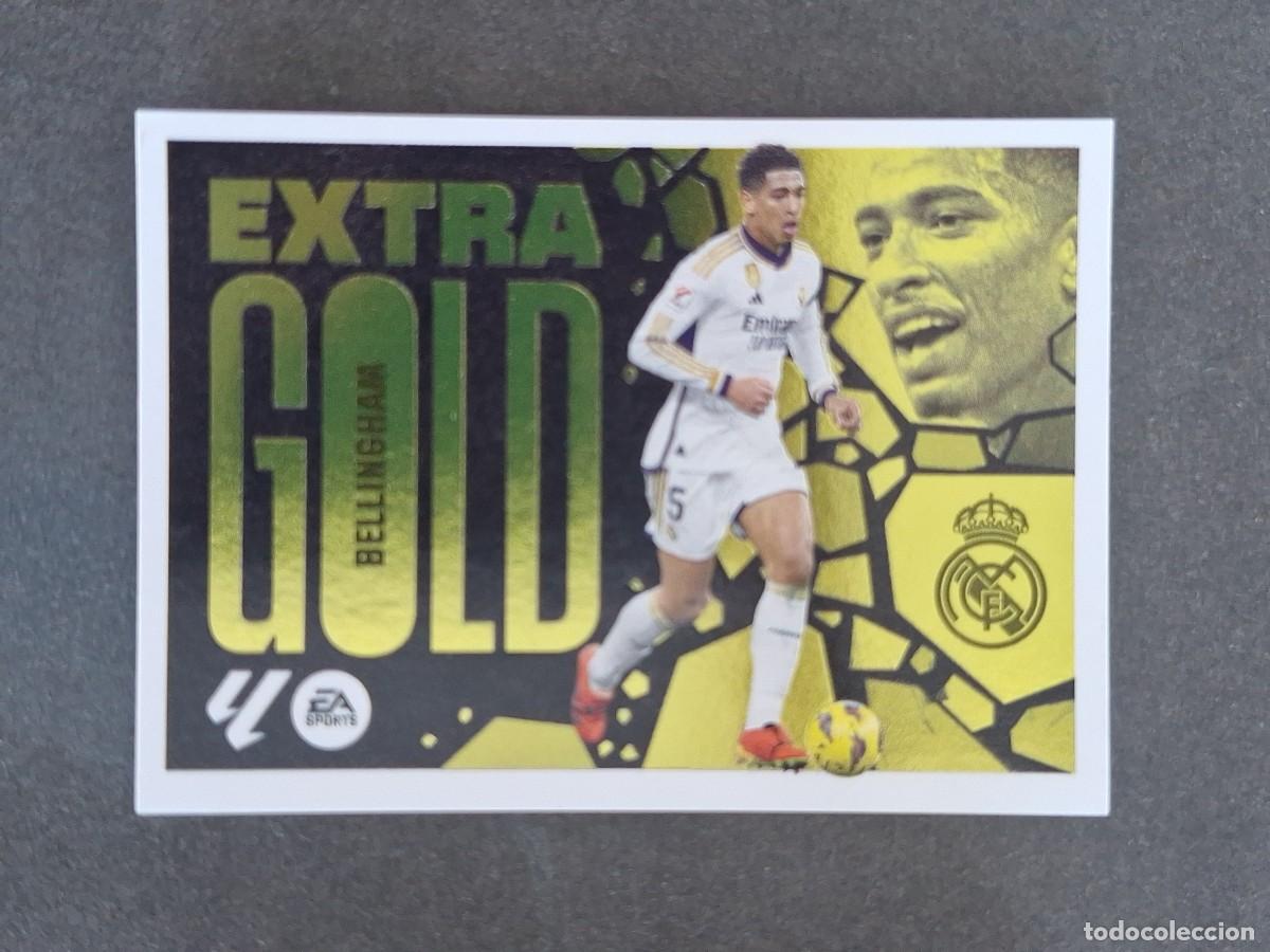 Cromos de f&uacute;tbol: L4 BELLINGHAM REAL MADRID EXTRA GOLD LIGA ESTE 2024 2025 24 25 NUNCA PEGADO SIN PEGAR