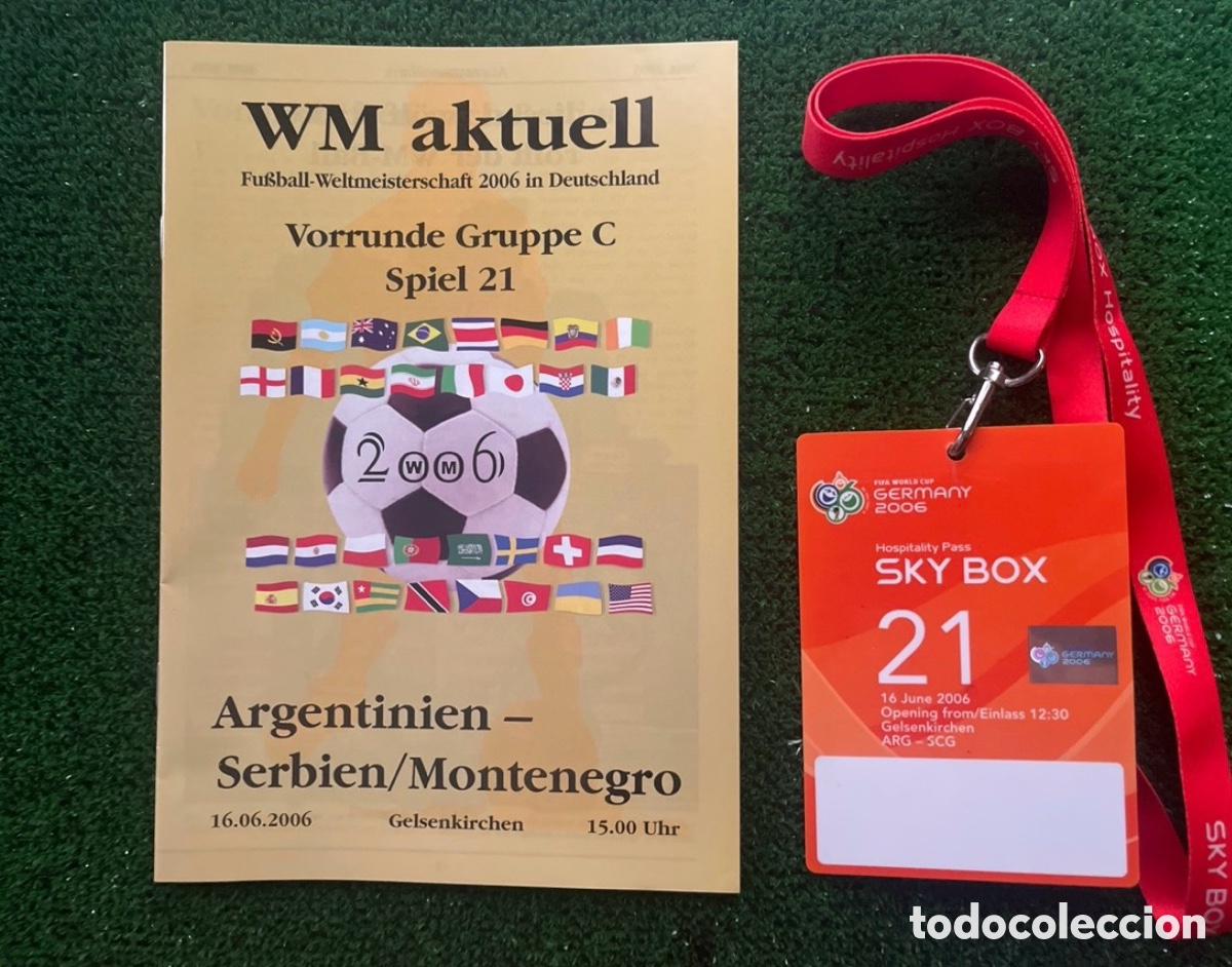 Cromos de f&uacute;tbol: 2006 Messi debut hospitality pass m&aacute;s programa