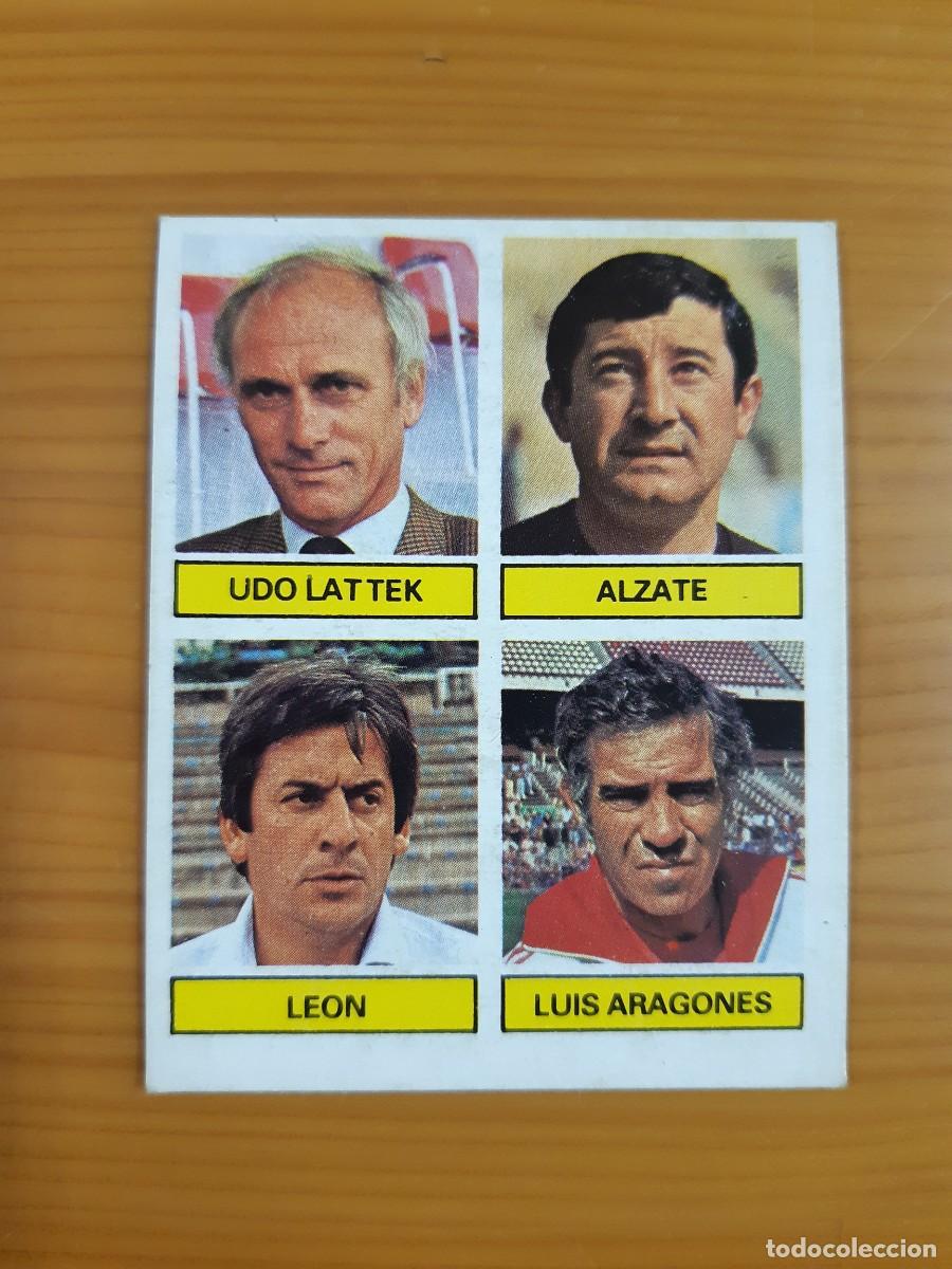 Cromos de f&uacute;tbol: Entrenadores Lattek- Alzate- Leon- Aragon&eacute;s (Barcelona Osasuna Las Palmas Betis) Liga 81-82 ESTE.