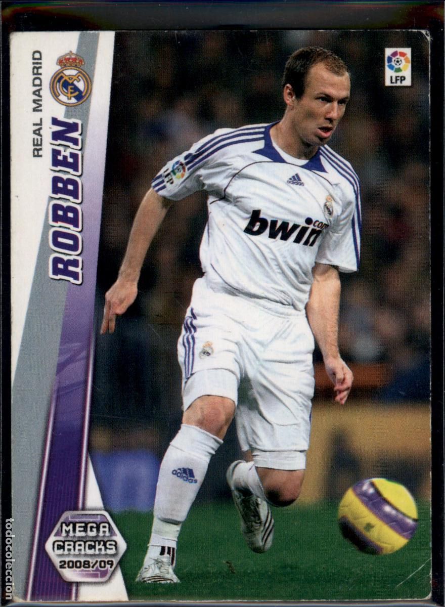 Cromos de f&uacute;tbol: Robben N&ordm; 159 Real Madrid La Liga LFP Megacracks 2008 2009 Panini 08 09