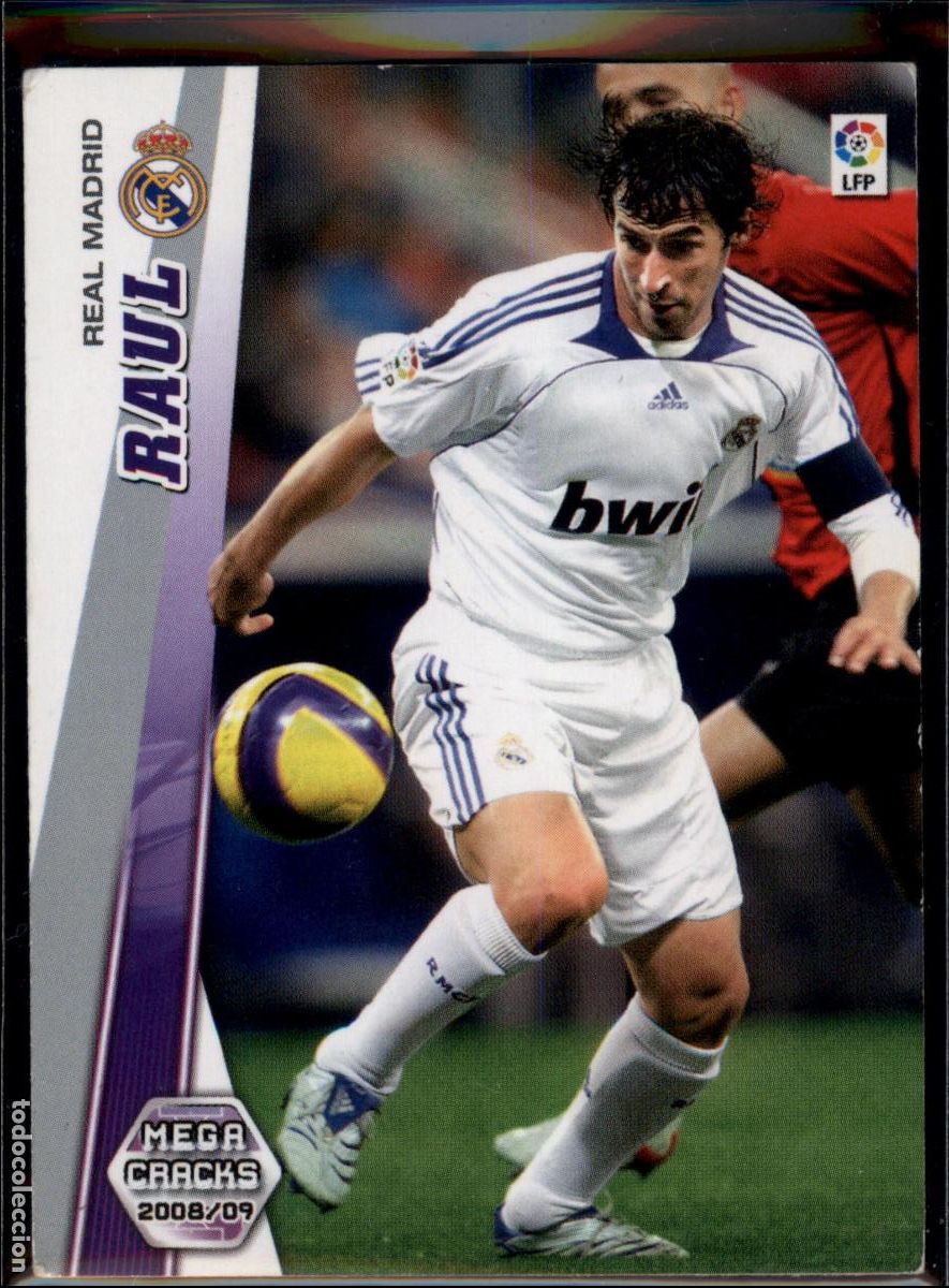 Cromos de f&uacute;tbol: Ra&uacute;l N&ordm; 160 Real Madrid La Liga LFP Megacracks 2008 2009 Panini 08 09