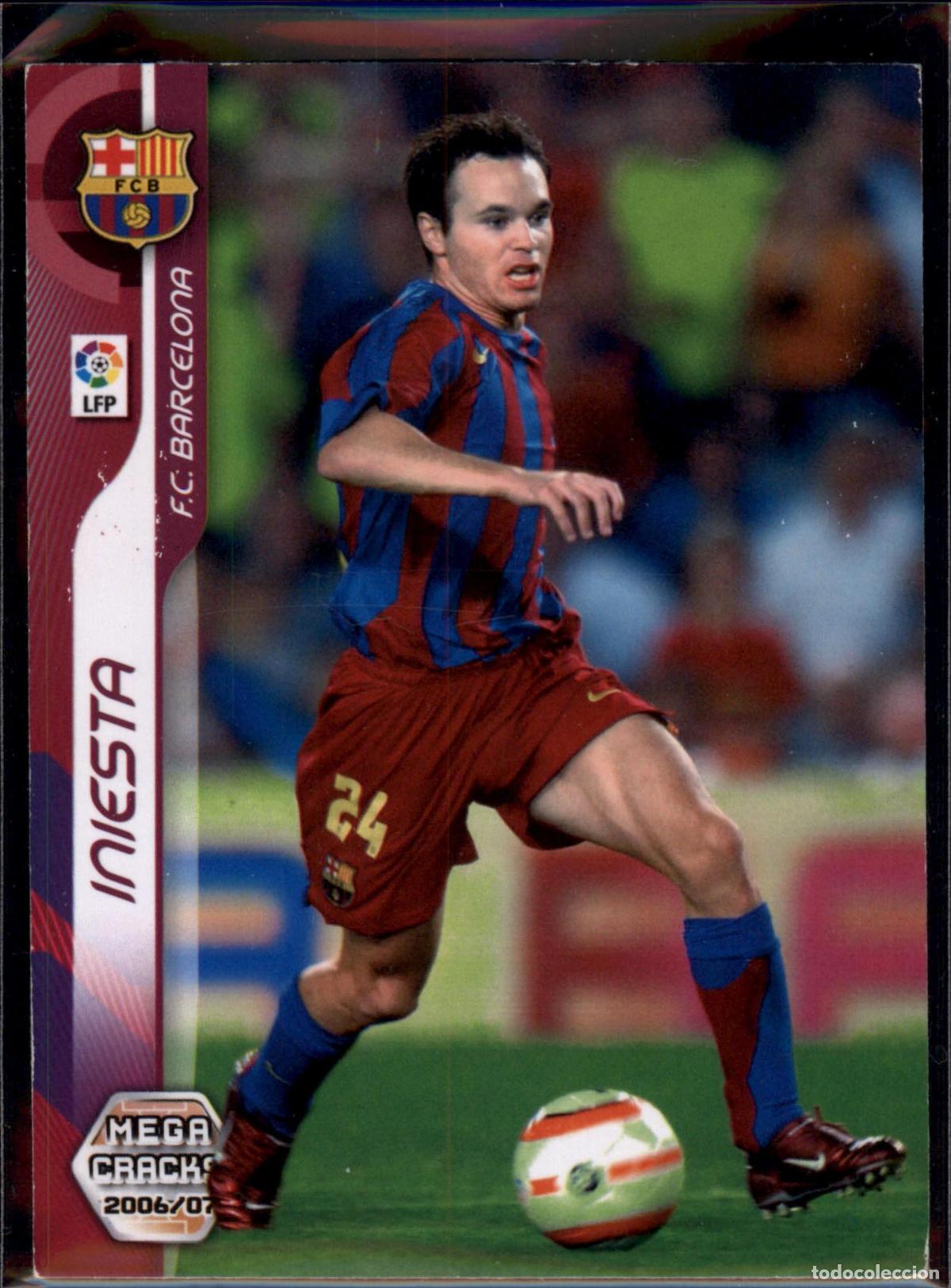 Cromos de f&uacute;tbol: Iniesta N&ordm; 50 Bar&ccedil;a (Barcelona) Megacracks 2006 2007 Panini 06 07