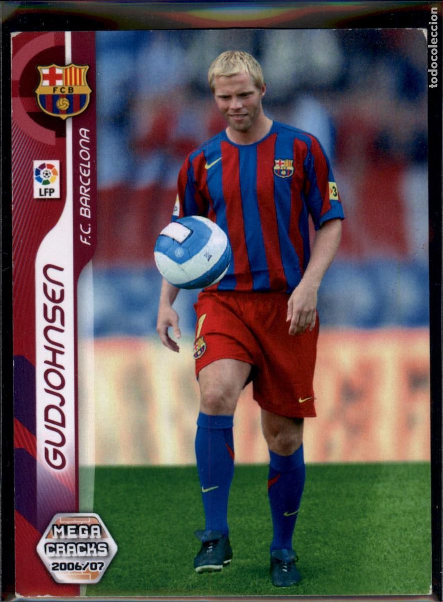 Cromos de f&uacute;tbol: Gudjohnsen Nuevo Fichaje N&ordm; 443 Bar&ccedil;a (Barcelona) Megacracks 2007 2008 Panini 07 08