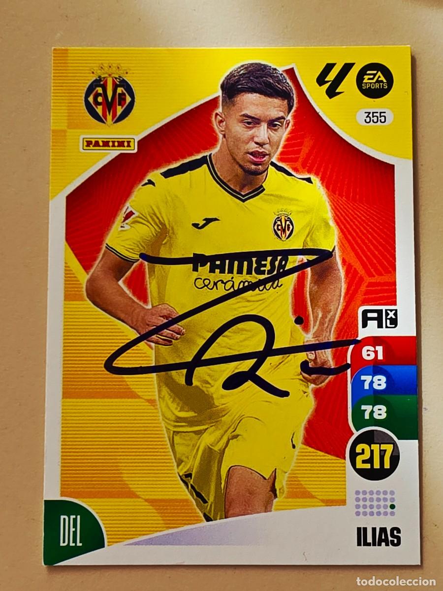 Football Stickers: Cromo firmado de Ilias Akhomach con aut&oacute;grafo, Villarreal CF