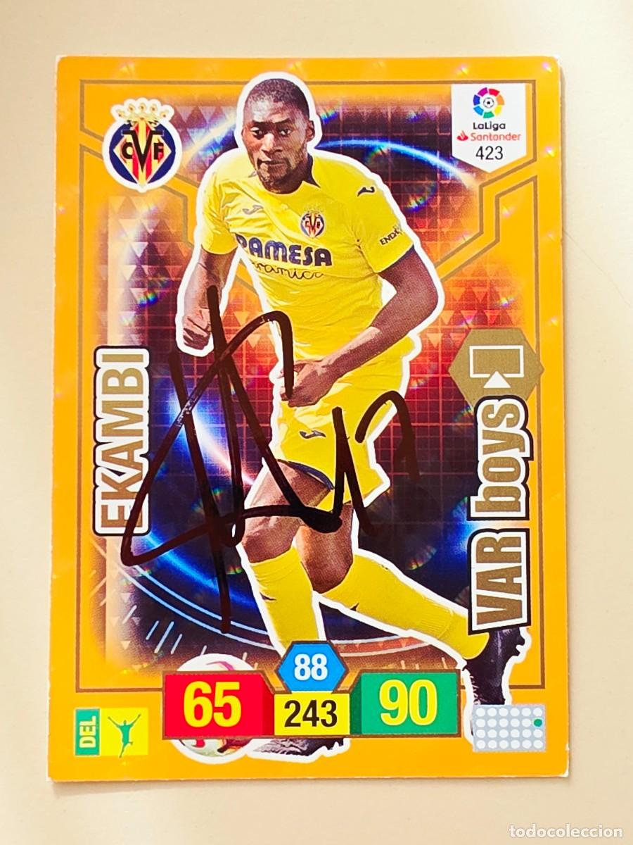 Football Stickers: Cromo firmado de Toko Ekambi con aut&oacute;grafo, Villarreal CF
