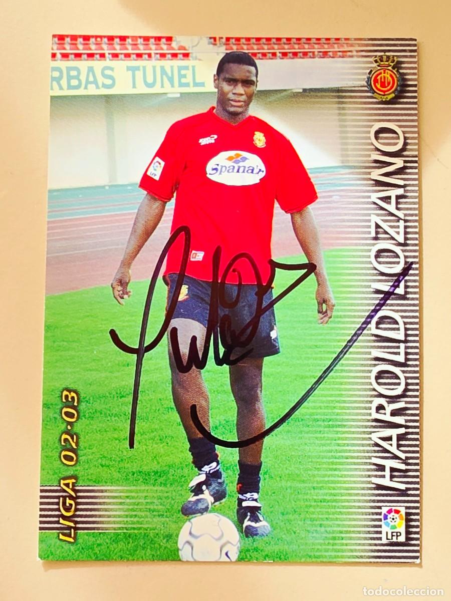 Fu&szlig;ball-Sticker: Cromo firmado de Harold Lozano con aut&oacute;grafo, RCD Mallorca