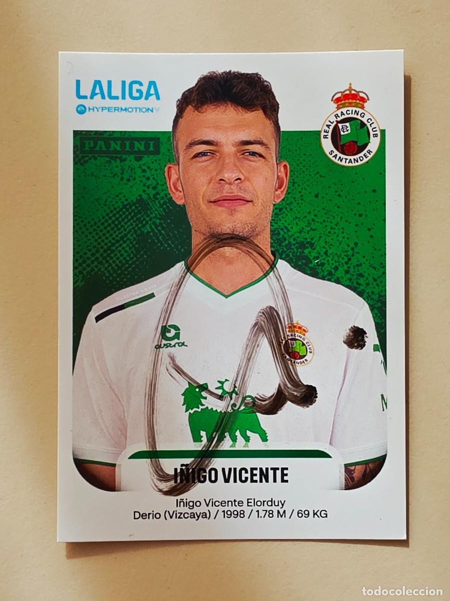 Cartes &agrave; collectionner de Football: Cromo firmado de &Iacute;&ntilde;igo Vicente con aut&oacute;grafo, Racing de Santander