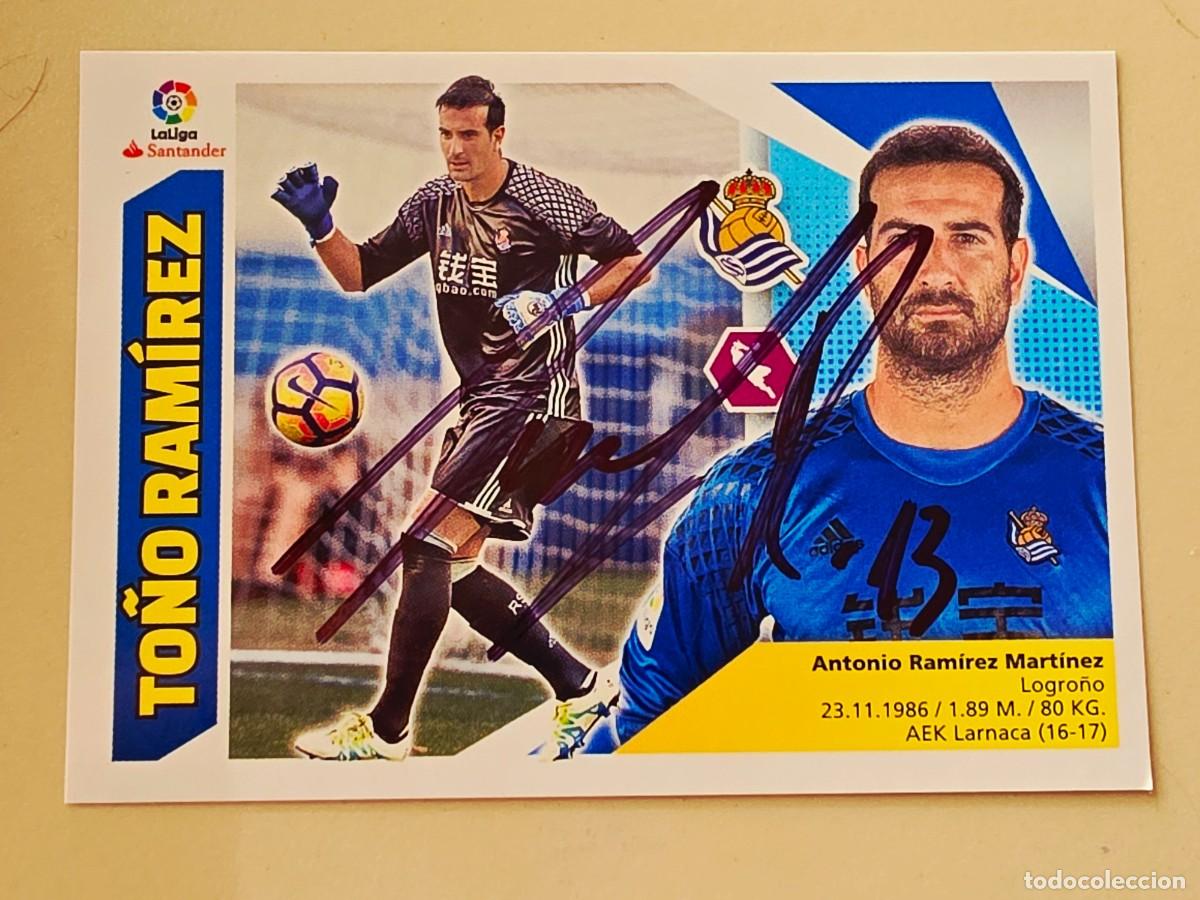 Cartes &agrave; collectionner de Football: Cromo firmado de To&ntilde;o Ram&iacute;rez con aut&oacute;grafo, Real Sociedad