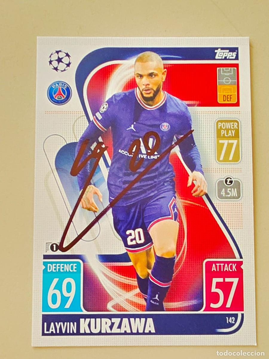 Cartes &agrave; collectionner de Football: Cromo firmado de Layvin Kurzawa con aut&oacute;grafo, PSG Par&iacute;s Saint Germain