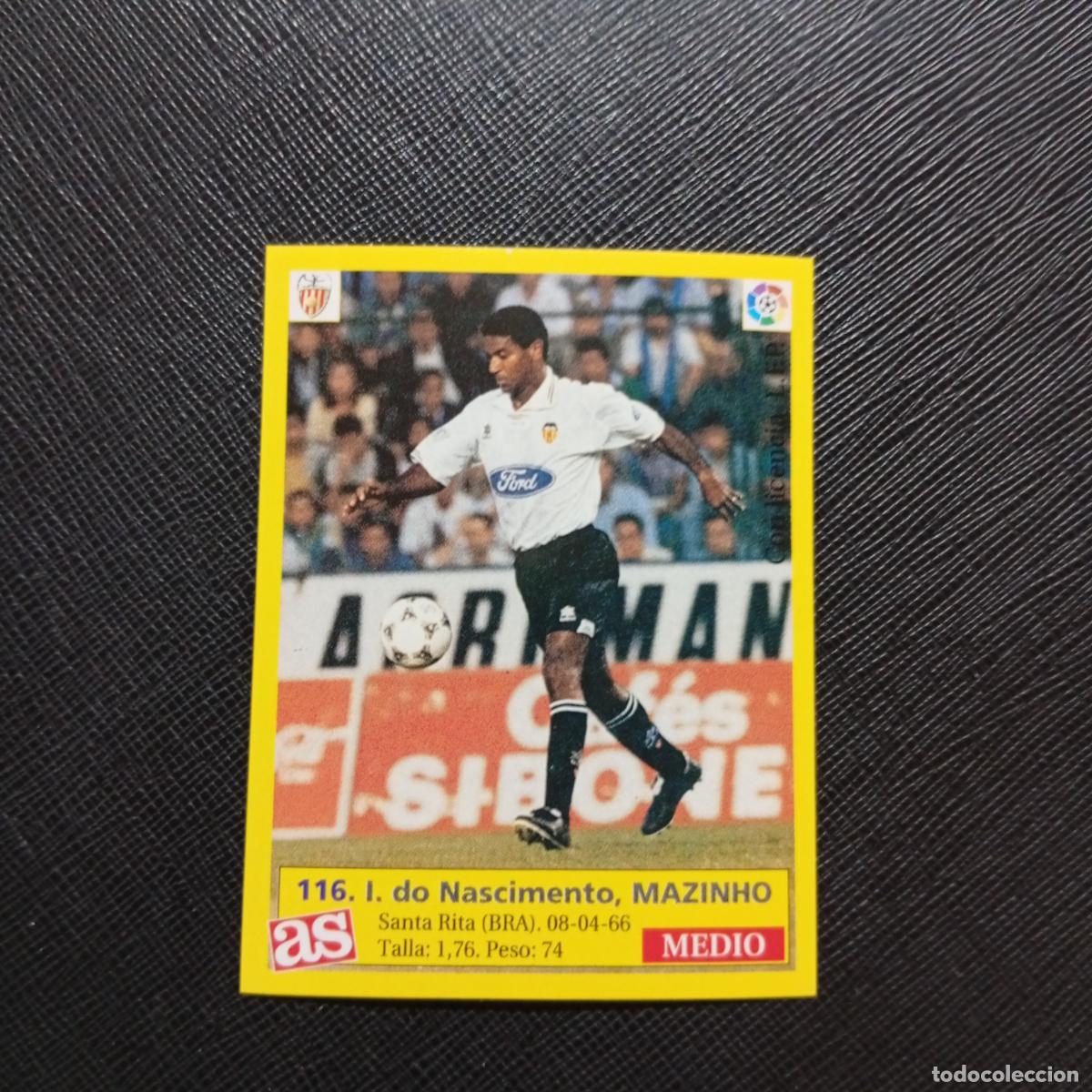 Cromos de f&uacute;tbol: 116 MAZINHO VALENCIA AS 1995 1996 CROMO FUTBOL LIGA 95 96 - SIN PEGAR - A96 PG307