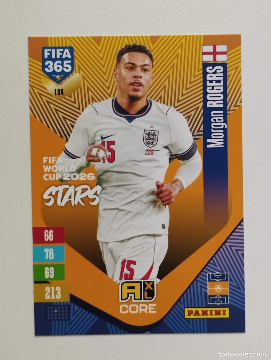 Figurine di Calcio: CROMO CARD ADRENALYN FIFA 365 2026 2027 27 FIFA WORLD CUP MORGAN ROGERS 194 INGLATERRA