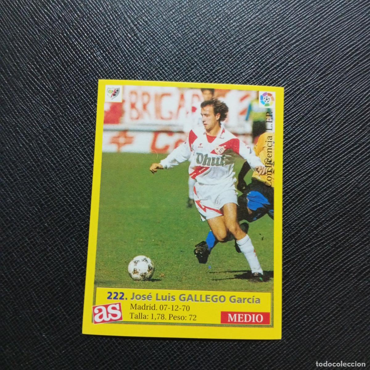 Cromos de f&uacute;tbol: 222 GALLEGO RAYO VALLECANO AS 1995 1996 CROMO FUTBOL LIGA 95 96 - SIN PEGAR - A96 PG523