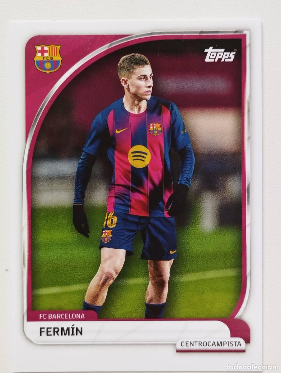 Fu&szlig;ball-Sticker: CROMO CARD TOPPS COLLECTOR TIN SET 2025 FC BARCELONA 12 FERMIN