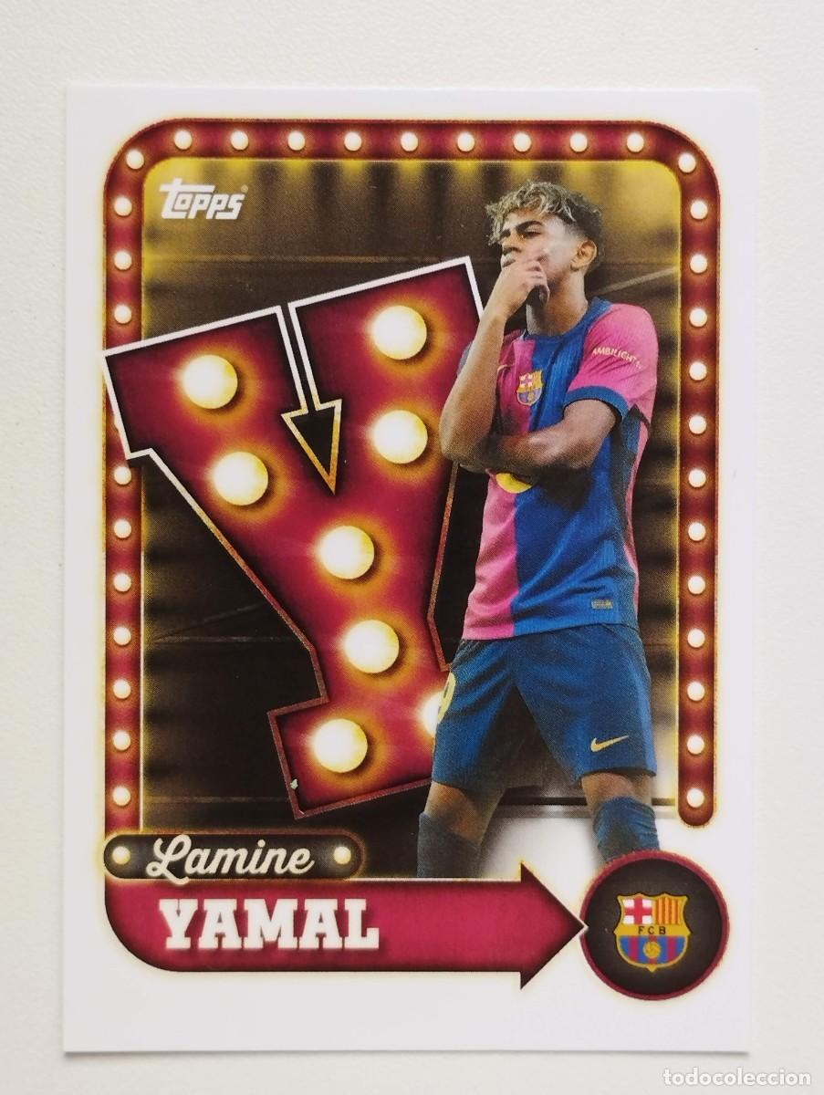Cromos de f&uacute;tbol: CROMO CARD TOPPS COLLECTOR TIN SET 2025 FC BARCELONA NAME IN LIGHTS 25 LAMINE YAMAL