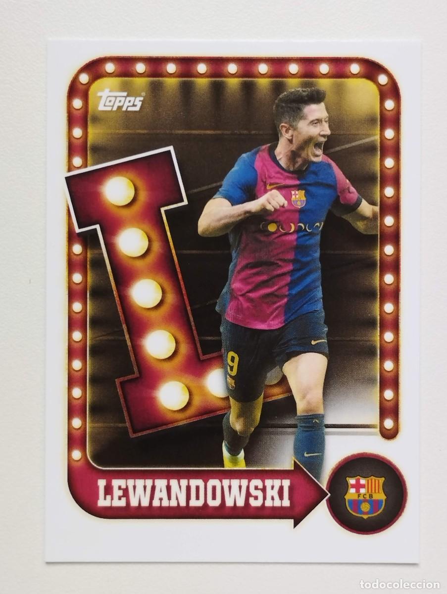 Cromos de f&uacute;tbol: CROMO CARD TOPPS COLLECTOR TIN SET 2025 FC BARCELONA NAME IN LIGHTS 26 LEWANDOWSKI