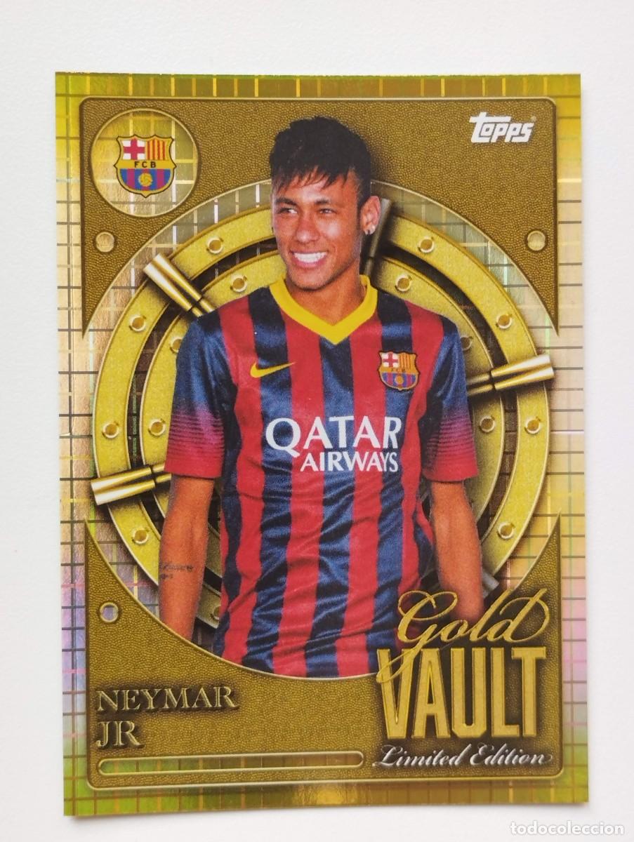 Cromos de f&uacute;tbol: CROMO CARD TOPPS COLLECTOR TIN SET 2025 FC BARCELONA GOLD VAULT LIMITED EDITION 11 NEYMAR JR