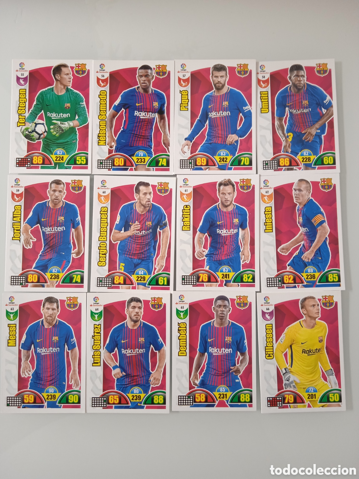 Cromos de f&uacute;tbol: Reservado C&eacute;sar Lote 41 cards Adrenalyn FC Barcelona 2017-18