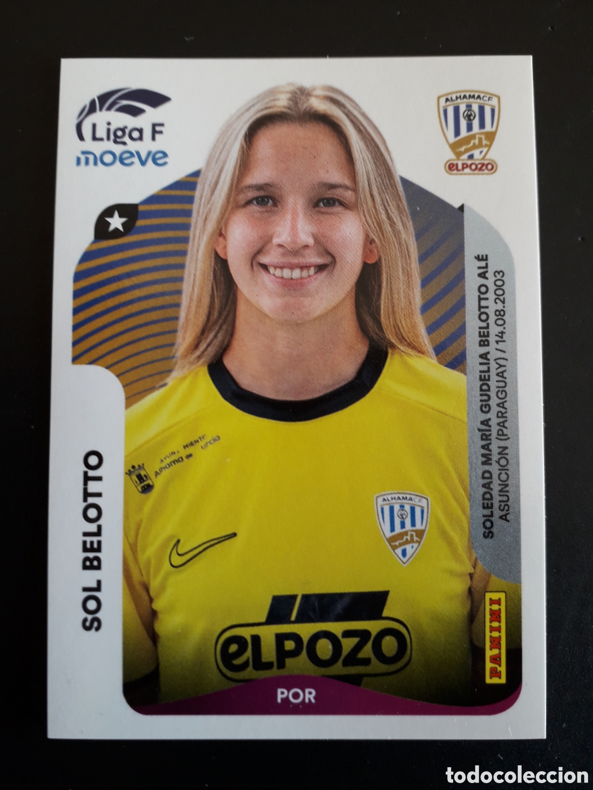 Fu&szlig;ball-Sticker: SOL BELOTTO ALHAMA N&deg; 5 LIGA F FEMENINA 2025 2026 25 26 PANINI SIN PEGAR PEDIDO M&Iacute;NIMO 3&euro;