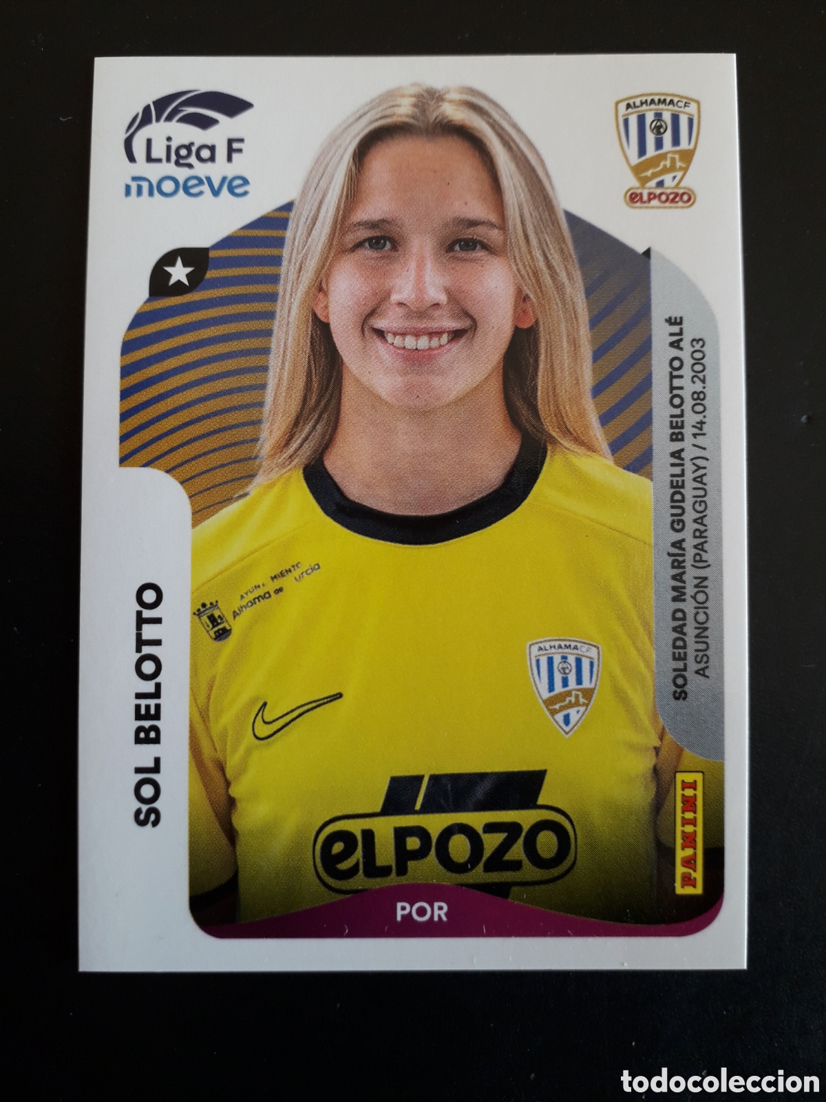 Cromos de f&uacute;tbol: SOL BELOTTO ALHAMA N&deg; 5 LIGA F FEMENINA 2025 2026 25 26 PANINI SIN PEGAR PEDIDO M&Iacute;NIMO 3&euro;