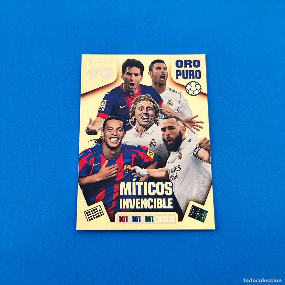 Cromos de f&uacute;tbol: Adrenalyn 2025 2026 / 25 26 M&iacute;ticos Invencible Oro Puro Messi Cristiano Ronaldo