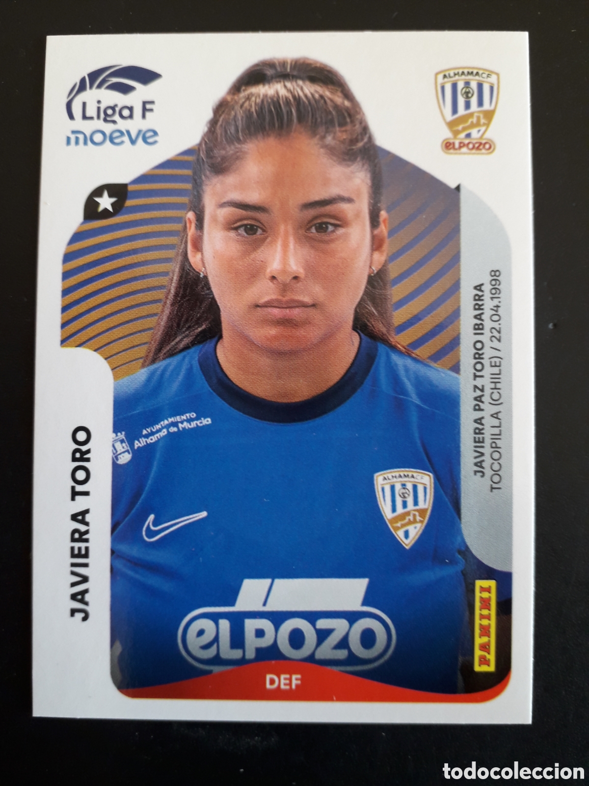 Cromos de f&uacute;tbol: JAVIERA TORO ALHAMA N&deg; 12 LIGA F FEMENINA 2025 2026 25 26 PANINI SIN PEGAR PEDIDO M&Iacute;NIMO 3&euro;