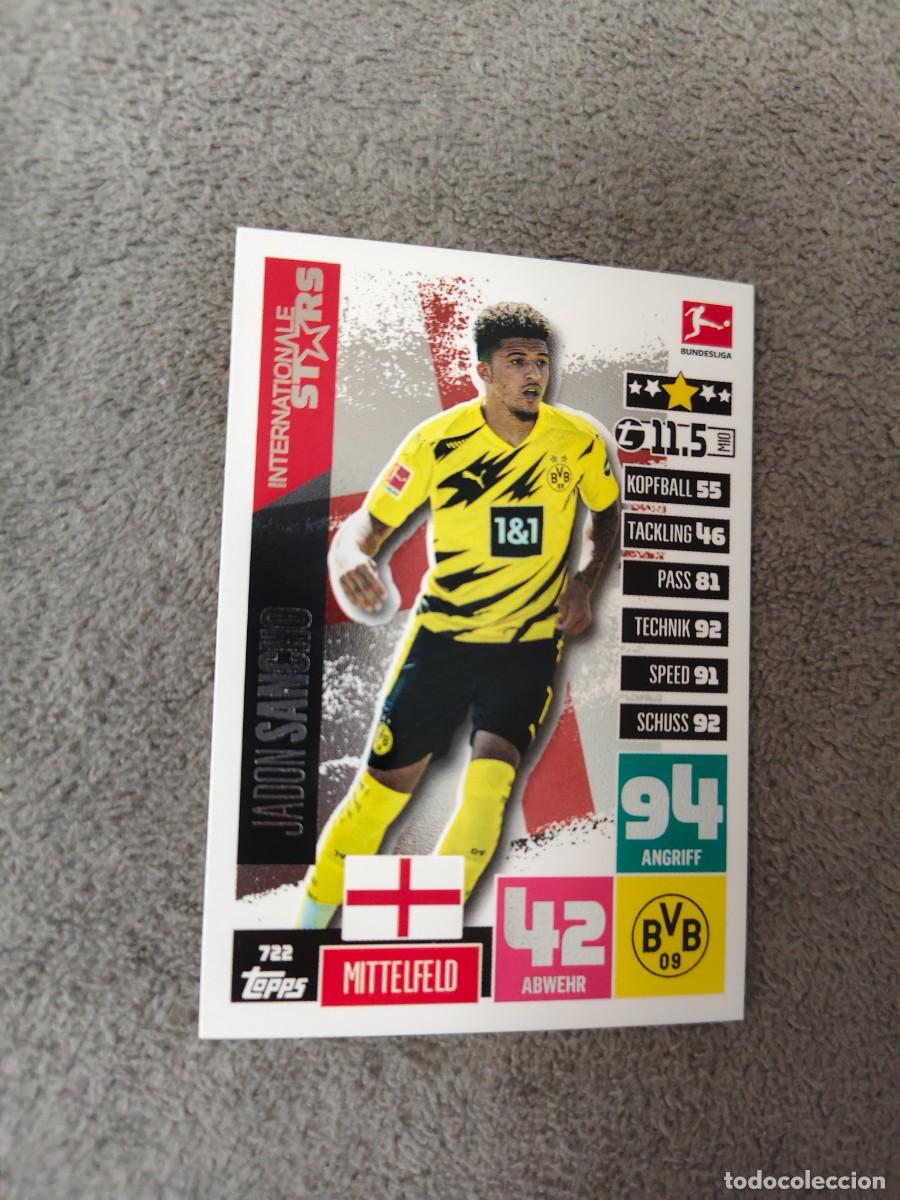 Cromos de f&uacute;tbol: 722 BUNDESLIGA 2020 2021 JADON SANCHO BORUSSIA DORTMUND MATCH ATTAX EXTRA 20 21 TOPPS ABA