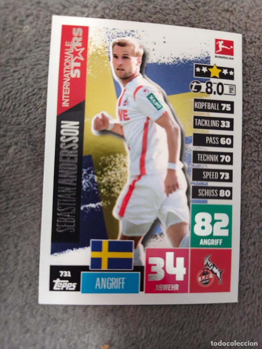 Cromos de f&uacute;tbol: 731 BUNDESLIGA 2020 2021 SEBASTIAN ANDERSSON 1.FC K&Ouml;LN MATCH ATTAX EXTRA 20 21 TOPPS ABA