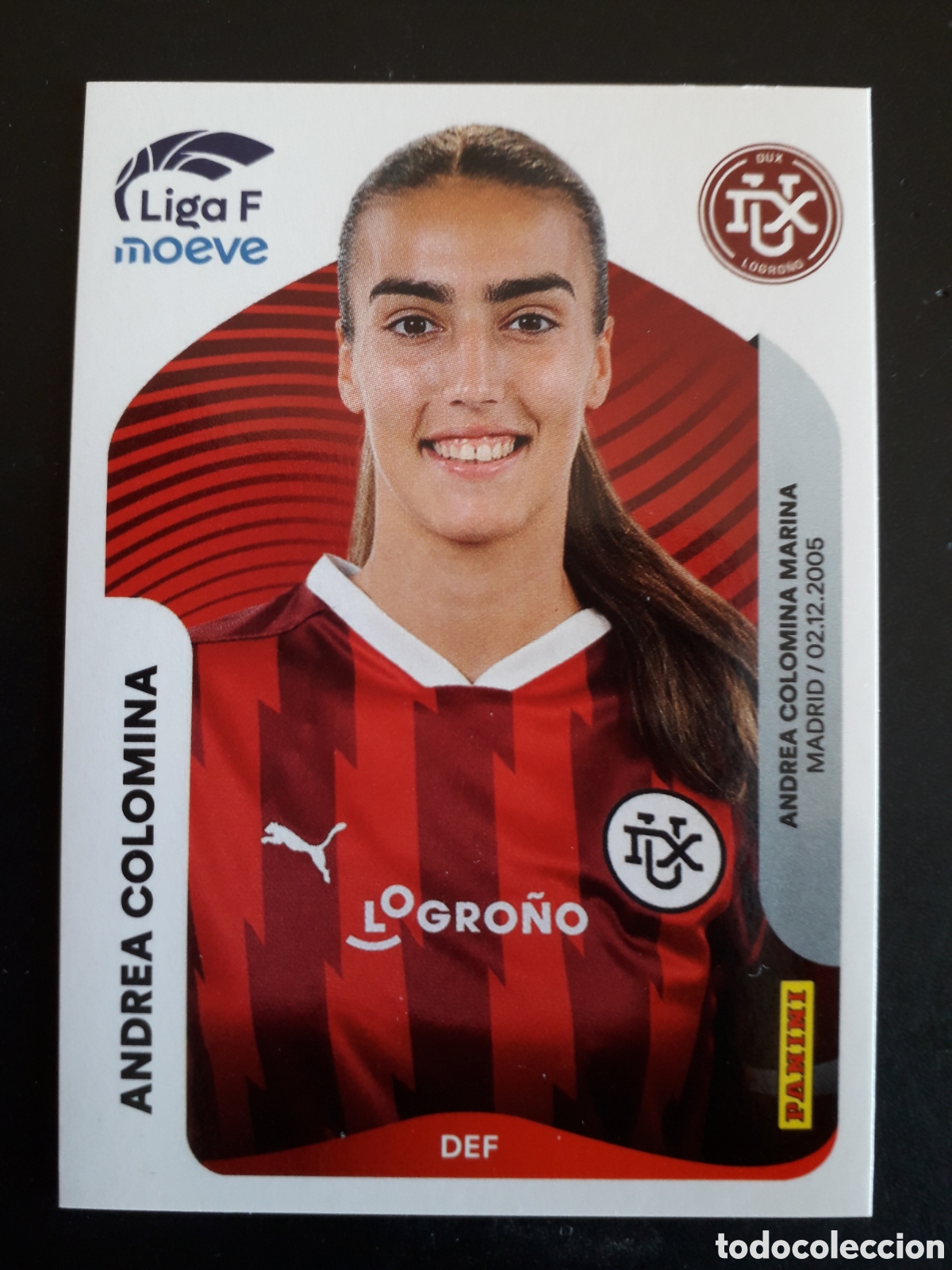 Cromos de f&uacute;tbol: ANDREA COLOMINA DUX LOGRO&Ntilde;O N&deg; 146 LIGA F FEMENINA 2025 2026 25 26 PANINI SIN PEGAR PEDIDO M&Iacute;NIMO 3&euro;