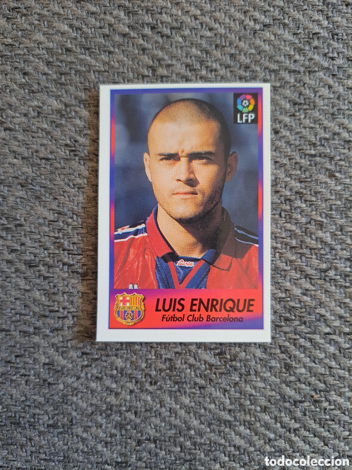 Cromos de f&uacute;tbol: Luis Enrique. N&deg;8. Barcelona. Bollycao Liga 96-97. Sigue la Liga.